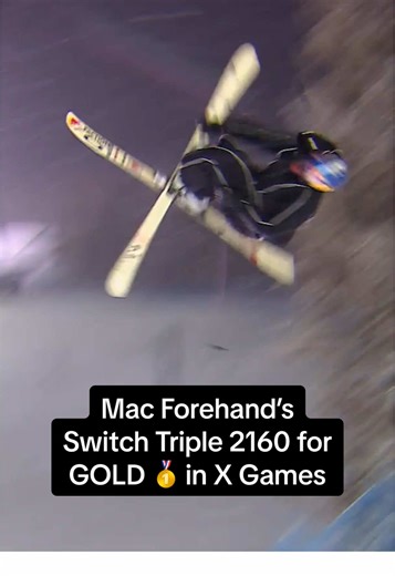 Mac Forehand wins GOLD 🥇 with a switch triple 2160 mute grab in @Stake Men’s Ski Big Air at X Games 2026! #XGames #XGamesAspen