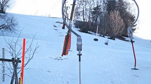 Alpine Resort Skiing Slope T-bar Surface Lift Drag Lift Ski Tow Machine