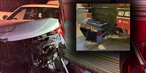 Firefighters: 2 Concord fire trucks crashed into during 24-hour period, including hit-and-run