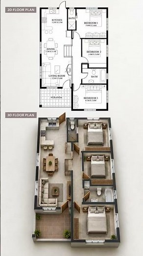 2D Floor Plan to 3D Render | Amazing House Floor Plan Transformation | Architectural Visualization