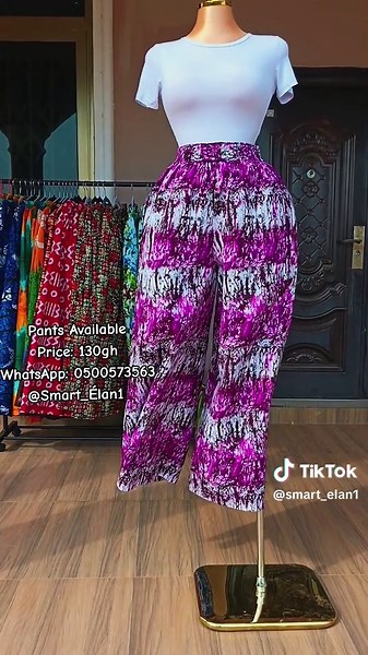 🔥 New Arrival at Smart Élan! 🔥 Turn heads wherever you go with our stunning African Print Palazzo Pants, stylish, comfortable, and effortlessly chic. Perfect for casual outings, events, or that classy everyday look. ✨ Fabric: African Print 💰 Price: 130gh 📏 Size: One size fits all 🎨 Available in several beautiful prints Don’t miss out! These pieces are selling fast. #ghanafashion #africanprintfashion #palazzopants #smartelanstyle #smartelan @Promise Uche @ISSAH 💙 @Number9 @SHERIFF @Kofi Abo