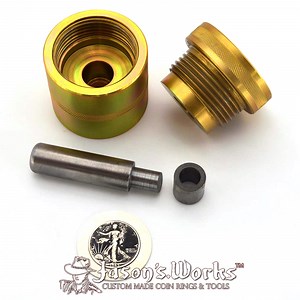 Classic Self Centering Coin Ring Punch Kit and Die Set. One punch and spacer of your choice (this punch requires spacers to center coins)