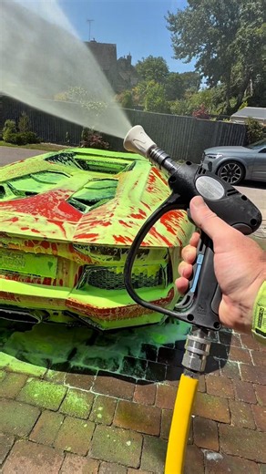 ‼️ Super Satisfying POV Rinse 💦 Lamborghini Aventador ‼️ #satisfying #asmr #pov #carcleaning