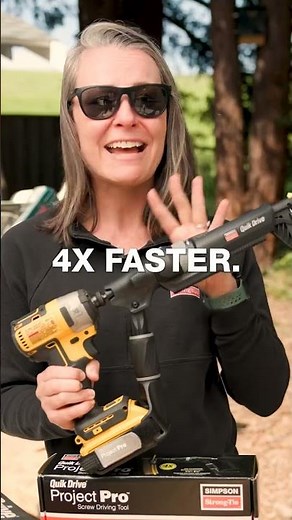 Quik Drive® Project Pro™ screws up to four times faster than traditional drivers alone