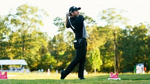 Alejandro Tosti holes 40-foot chip shot for birdie at Houston Open
