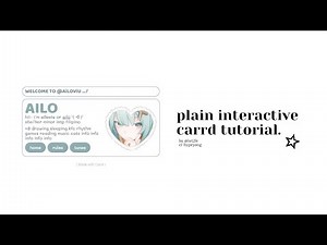 plain & interactive carrd tutorial! ✦ cr; hypeyong