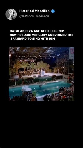 Historical Medallion🎖️ on Instagram: "In 1986, Freddie Mercury dreamed of singing with the great Spanish soprano Montserrat Caballé. To persuade her, he ordered an elite bowling set with 10 pins made of Swarovski crystal from a boutique. Caballé, stunned by the gesture and hearing the demo of "Barcelona," agreed. The recording was unique: Freddie sang his parts in a classical style, and Montserrat adapted to him. The result was a powerful fusion of opera and rock, becoming the anthem of the 199