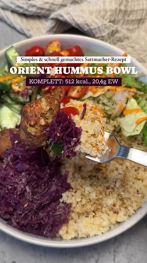 Orientalische Hummus Bowl Rezept für 512 kcal