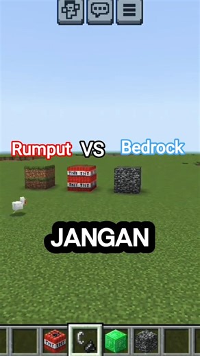 Aku membuat tantangan Rumput vs Bedrock Di minecraft #anresta #shorts