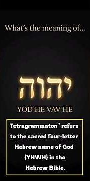 Tetragrammaton: The Four-Letter Name of God