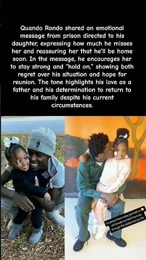 Quando Rondo BREAKS DOWN in Prison Sends Emotional Message to His Daughter#shorts