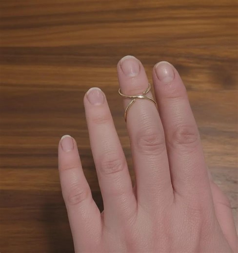 Gold Double Finger Splint Ring - Minimalist Orthopedic Joint Support Jewelry, Adjustable Dainty Link Ring, Functional Arthritis Support Gift - Etsy