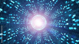 Inside A Futuristic Spaceship. Time Travel, Outer Space Alien Technology Concept