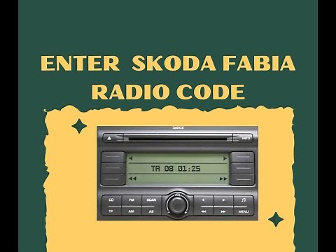 How To Enter Skoda Fabia Radio Code Step By Step