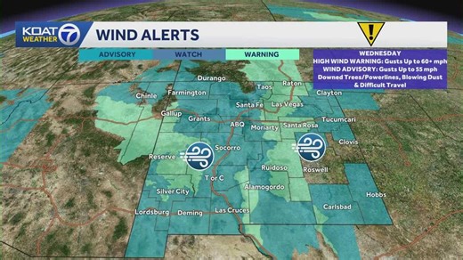 Wind advisories and high wind warnings across New Mexico