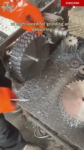 Place the gear on the motor and rotate it at high speed for grinding and deburring