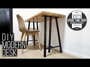 DIY Oak and Steel Desk