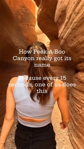 We now understand why it’s called Peek-A-Boo Canyon 👀10/10 would recommend sneaking up on your hiking partner every 20 feet.📍 Near Kanab, Utah#PeekABooCanyon #SlotCanyonHumor #CodyAndKellie #CouplesThatHike #AdventureTravel #UtahBackroads #JumpScareHiking | Cody & Kellie