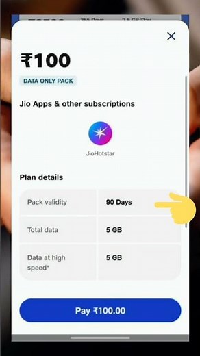 Jio Rs.100 Recharge 90 Days Validity Plan 😍