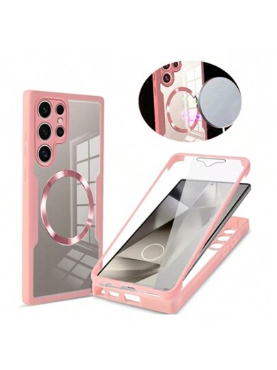 Hadaasi 1 Stück 360° vollständiger transparenter Acryl-Luxus-Magnetschutzkoffer mit integriertem Displayschutz, hautfreundliches Material, kratzfest, kompatibel mit Samsung Galaxy S26 Ultra/S26 Plus/S26/M36/A57/A37/A17/A07/S25 FE und Apple 17e/17 Pro/17 Pro Max/17 Air/17, 16e, Reno 14 Pro, Honor 400 Pro/400/400 Lite, Reno 14 F, Hot 60 Pro/Hot 60 Pro+, 15C Osterfrühlings-Geschenk | SHEIN