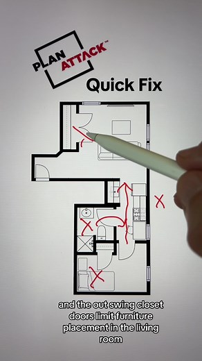 This Plan Attack Quick Fix corrects the design mistakes in this 400 sq ft/ 37 sq m one bedroom unit in Chicago. What do you think about the changes? Would you do anything differently? This exercise was digitally hand drawn using @Morpholio trace. This floor plan was submitted by a follower from Chicago. I believe every floor plan would benefit from a Plan Attack before construction or renovation to fix obvious mistakes. #floorplanfix #architecture #planattack #spaceplanning #designexpert #floorp