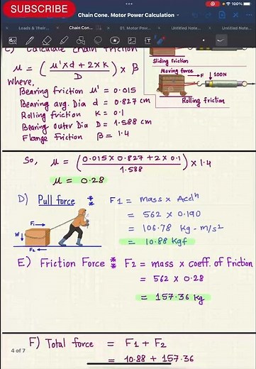 Chain Conveyor Motor Power Calculation (V095)
