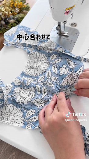 来年も着れるかな？ #付け襟 #ハンドメイド #ハンドメイド子供服 #diy #sewing #ミシン #ハンドメイド布小物 #作り方 #handcraft #handmade #まるこパーツ #ハンドメイド部 #ブロックプリント #ハンドメイド作家 #asmr