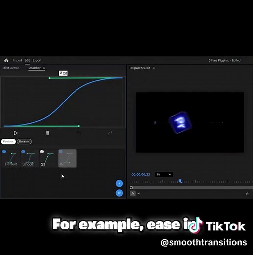 Unlock the power of seamless animations with this game-changing free plugin, Smoothify! No more struggling with Premiere’s basic velocity curves. This tool brings an After Effects-like graph editor right to your fingertips, transforming the way you animate. Create, save, and name your custom curves, making it easier than ever to apply smooth animations across your projects. Just pick your settings, click a button, and watch your work come to life without the hassle of multiple adjustments. Once
