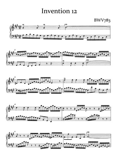 Bach Invention No.12 A-Major BWV783 / 바흐 인벤션 12번 #piano_notes