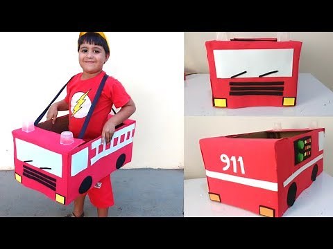Como fazer um CAMINHÃO DE BOMBEIROS de papelão - Firetruck