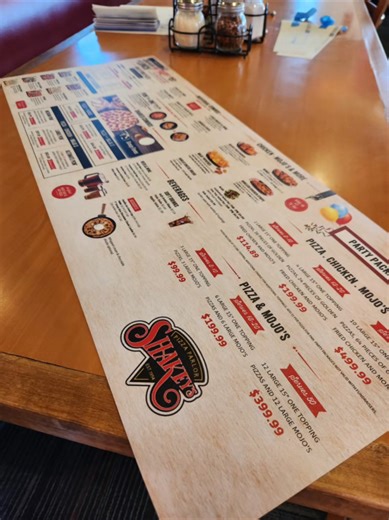 Big thank you to Shakey’s Pizza La Habra for trusting APJ Graphics with their new menus 🍕 ✍️ . . . #apjgraphics #graphicdesign #lahabra #shakeyspizza #menus