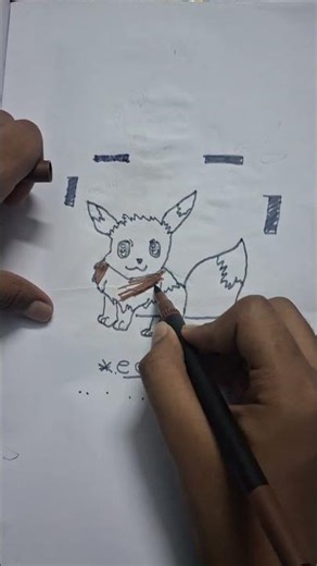 colouring part and last part of eevee drawing #drawing #art #pokemonart #pokeart #coloring