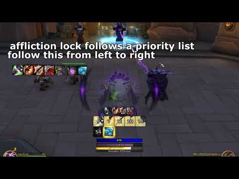 Affliction Warlock Single Target Rotation for Beginners (30 Seconds) Midnight Pre Patch