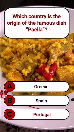 Which country is the origin of the famous dish “Paella” | SmartGlobalGK | GK Quiz