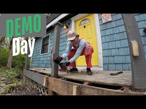We Tore Down Our Front Porch Deck in 90 Minutes (Full Removal + Dump Run)