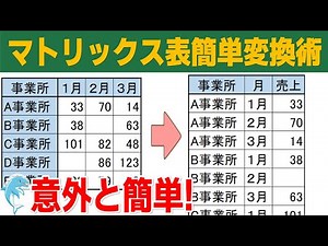 【Excel】マトリックス表簡単変換術