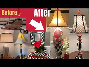 Mackenzie Childs Inspired Table Lamps and Sled || Home decor DIY