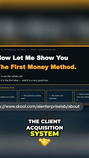 AI Enterprise: Your First Client Acquisition System (CAS) #shorts
