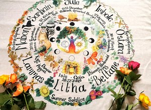 Wheel of the Year Pagan Altar Cloth Table Cloth Wall Hanging Wicca Scarf 100 Cm X 100 Travel Fabric Colourful Goddess Hippy Boho Witch - Etsy UK