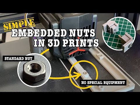Simple embedded nuts for 3D prints - neater fastenings - and no special equipment required!