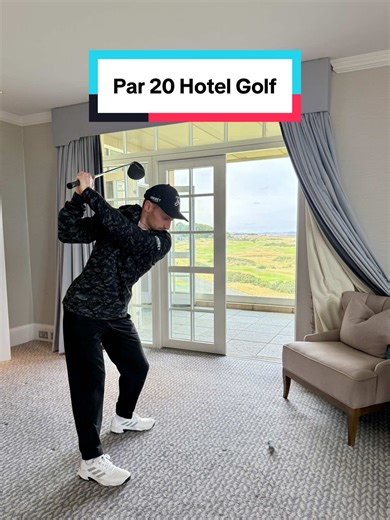Never had to putt out of a lift before….Hotel Golf Episode 2. Can I break Par from the stunning Kingdom of Fife Suite at Fairmont St Andrews #hotelgolf #golf