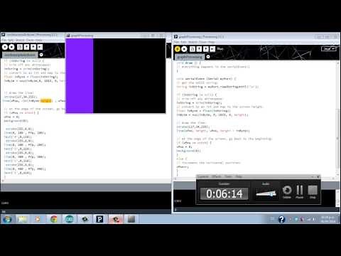 tutorial osciloscopio con arduino y processing Manejo de la pantalla