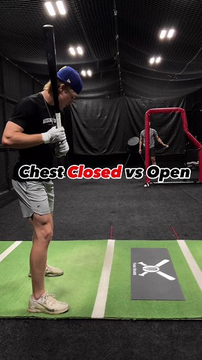 ⚡️Delivering Square VS Pulling Open⚡️ ✔️ Flying open to swing will get your barrel long & disconnected behind your body. Leading you to swing to being slow, out and around the ball. 🧠 One cue I like to use is letting the swing open you up & NOT opening up to swing. Cale Wetwiska - NOC Enid @okswings #hittingdrills #cagework #beisbol #baseball #baseballtiktoks #baseballszn #mlb #fypシ