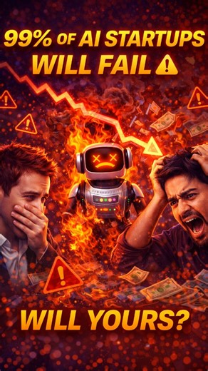 autonomiq.lab on Instagram: "WHY 99% OF AI STARTUPS WILL FAIL ⚠️🤯 AND HOW YOU CAN SURVIVE Not because AI is overhyped. But because most startups misunderstand where value is. Everyone is building tools. Very few are solving real problems. Most AI startups fail because they: • copy the same ideas • rely on APIs without differentiation • chase features instead of users • burn money before finding product–market fit AI lowers the barrier to build. It raises the bar to win. The startups that surviv