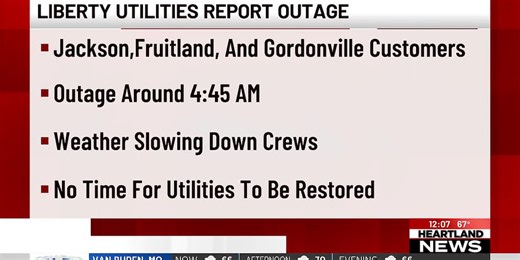 Liberty Utilities reports gas outage for Jackson, Fruitland, Gordonville customers