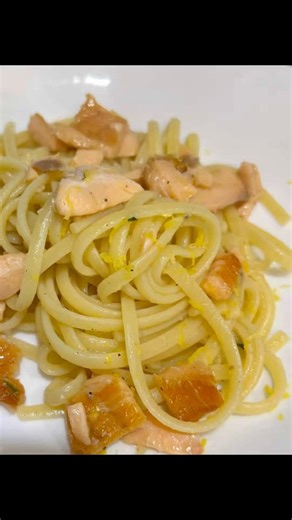 Linguine🍝salmone e limone🍋#cucinafacile #ricette