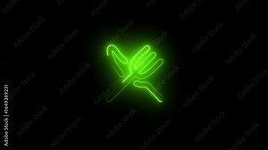 Glowing Neon Restaurant Free Interface Icon Animation.Restaurant Neon Effect.Bright Food and Dining Symbol for Apps, Websites, and Motion Graphics
