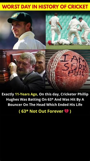 ​🤯 CRICKET'S DARKEST DAY! 💔 (63*Forever)#PhillipHughes#testcricket #cricket #trending #viralshort