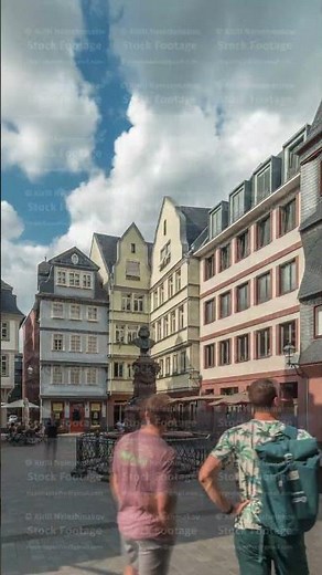 Hyperlapse of Frankfurt reconstructed Neue Altstadt New Old Town. Germany