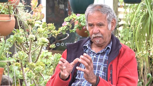 William ‘Badger’ Bates is a prolific artist and a fierce protector of his culture. He’s a Barkandji Elder, born by the Barka (Darling) River, who advocates for country, culture, water and heritage. Uncle Badger was an Aboriginal Sites Officer with the New South Wales National Parks and Wildlife for more than two decades, is a director of the Barkandji Native Title Prescribed Body Corporate and is a full-time artist and cultural consultant. This video with Badger Bates is part of an interview rec